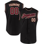 Custom Name and Number Personalized Black Crimson-City Cream Baseball Jersey - Authentic Sleeveless Team Gear Personalized