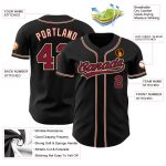 Personalized Black and Crimson Cream Baseball Jersey for Men, Size 18 Personalized Black Crimson-City Cream Baseball Jersey