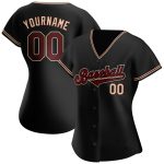 Personalized Black Crimson Baseball Jersey for Men and Women - Custom Cream Jersey 3 Personalized Black Crimson-City Cream