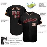 Personalized Black Crimson City Baseball Jersey for Men Women, Cream Color 4 Personalized Black Crimson-City Cream Baseball