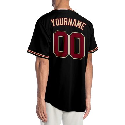 Custom Black Crimson Baseball Jersey for Men and Women - Personalized Sportswear Personalized Black Crimson-City Cream Baseball