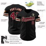 Personalized Black Crimson City Cream Baseball Jersey for Men and Women - Custom Team Apparel Personalized Black Crimson-City