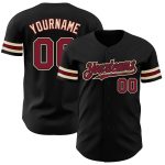 Personalized Black Crimson City Cream Baseball Jersey for Men and Women - Custom Team Apparel Personalized Black Crimson-City