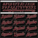 Custom Black Crimson Varsity Letterman Bomber Jacket with Personalized Name and Number - Full-Snap Two Tone Design Personalized
