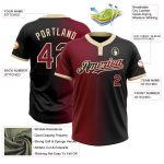 Custom Name and Number Unisex Softball Jersey - Personalized Black Crimson Gradient Two-Button Fashion Team Gear Personalized