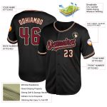 Personalized Black Crimson-City Baseball Jersey with Custom Name and Number - Authentic Throwback Mesh Design Personalized