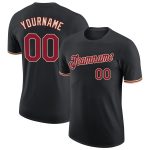 Personalized Crimson-City Black Cream Performance T-Shirt for Men and Women Personalized Black Crimson-City Cream Performance