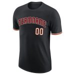 Custom Team Performance T-Shirt with Personalized Name and Number - Black Crimson-City Cream Personalized Black Crimson-City