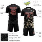 Personalized Black and Crimson Soccer Uniform Jersey for Kids - Sublimation Design, Size 2 Personalized Black Crimson-City