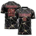 Personalized Sublimation Soccer Jersey - Black Crimson-City Cream Uniform Personalized Black Crimson-City Cream Sublimation