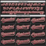 Personalized 3D Abstract Baseball Jersey in Black Crimson Cream - Custom Network Design Personalized Black Crimson-Cream