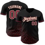 Personalized 3D Leopard Print Black Crimson-Cream Fashion Baseball Jersey Personalized Black Crimson-Cream 3D Leopard Print
