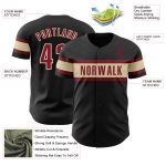 Custom Name and Number Personalized Black Crimson-Cream Baseball Jersey Authentic Design Personalized Black Crimson-Cream