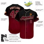Custom Name and Number Baseball Jersey - Personalized Black Crimson Cream Authentic Fade Fashion Jersey Personalized Black
