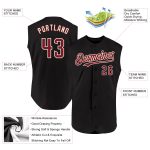 Custom Name Number Black Crimson Cream Sleeveless Baseball Jersey - Personalized Authentic Team Apparel Personalized Black