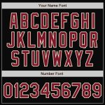 Custom Name and Number Black Crimson Cream Varsity Letterman Bomber Jacket, Personalized Two Tone Full-Snap Design Personalized