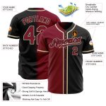 Personalized Black Crimson Cream Gradient Baseball Jersey for Fashion Enthusiasts Personalized Black Crimson-Cream Gradient