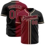 Personalized Black Crimson Cream Gradient Baseball Jersey for Fashion Enthusiasts Personalized Black Crimson-Cream Gradient