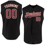 Personalized Black Crimson Cream Baseball Jersey Sleeveless Design for Men and Women Personalized Black Crimson-Cream Sleeveless
