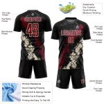 Personalized Soccer Uniform Jersey, Black Crimson-Cream Sublimation, Size 3 Personalized Black Crimson-Cream Sublimation