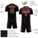 Personalized Black Crimson Cream Soccer Jersey Uniform - Custom Sublimation Design Personalized Black Crimson-Cream Sublimation