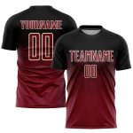 Personalized Black Crimson Cream Soccer Jersey - Custom Sublimation Uniform Personalized Black Crimson-Cream Sublimation