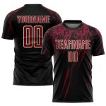 Personalized Black Crimson Cream Soccer Jersey Uniform - Custom Sublimation Design Personalized Black Crimson-Cream Sublimation