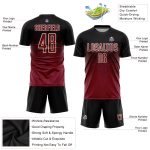 Custom Name and Number Soccer Jersey - Personalized Black Crimson-Cream Sublimation Team Uniform Personalized Black Crimson-Cream