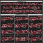 Personalized Unisex Softball Jersey Black Crimson-Cream Two-Button Design Personalized Black Crimson-Cream Two-Button Unisex