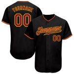Personalized Baseball Jersey - Authentic Black Crimson and Gold Design Personalized Black Crimson-Gold Authentic Baseball