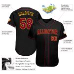 Personalized Custom Name Number Black Crimson Gold Authentic Baseball Jersey Personalized Black Crimson-Gold Authentic Baseball