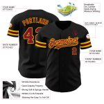 Personalized Baseball Jersey in Black Crimson and Gold for Men, Size 5 Personalized Black Crimson-Gold Baseball Jersey 5