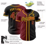 Custom Black Crimson-Gold Gradient Baseball Jersey - Personalized Fashion Jersey Personalized Black Crimson-Gold Gradient