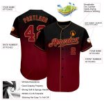 Custom Black Crimson-Old Gold Baseball Jersey with Personalized Name & Number | Authentic Fade Fashion Team Gear Personalized