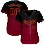 Custom Black Crimson-Old Gold Baseball Jersey with Personalized Name & Number | Authentic Fade Fashion Team Gear Personalized