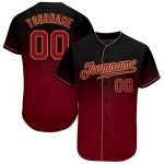 Custom Black and Gold Fade Baseball Jersey - Personalized Fashion Baseball Shirt Personalized Black Crimson-Old Gold Fade