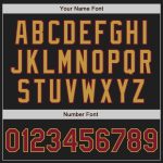 Custom Name and Number Softball Jersey - Personalized Black Crimson Pinstripe Old Gold Two-Button Unisex Design Personalized
