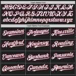 Custom Name and Number Unisex Softball Jersey - Personalized Black Crimson Pinstripe Two-Button Design Personalized Black
