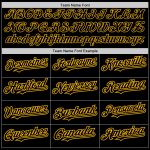 Custom Name Number Baseball Jersey - Personalized Black Crimson Splash Ink Gold Authentic Jersey Personalized Black Crimson