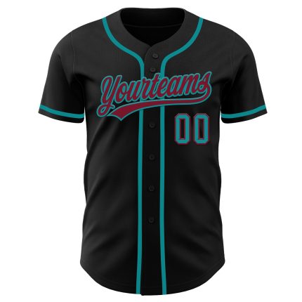 Custom Black Crimson-Teal Baseball Jersey for Personalized Team Spirit Personalized Black Crimson-Teal Baseball Jersey