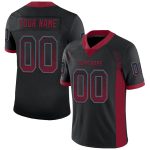 Custom Football Jersey - Personalized Black Crimson-Teal Mesh with Name and Number Personalized Black Crimson-Teal Mesh Drift