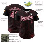 Custom 3D Spider Web Baseball Jersey - Personalized Black and Crimson-White Design Personalized Black Crimson-White 3D Spider