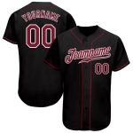 Custom Name and Number Personalized Black Crimson-White Baseball Jersey Authentic Team Sports Apparel Personalized Black