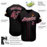 Custom Name and Number Personalized Black Crimson-White Baseball Jersey Authentic Team Sports Apparel Personalized Black