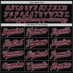 Personalized Varsity Letterman Jacket Black Crimson-White Full-Snap Bomber Personalized Black Crimson-White Bomber Full-Snap