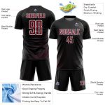 Custom Black Crimson White Geometric Lines Soccer Jersey Sublimation Uniform Personalized Black Crimson-White Geometric Lines