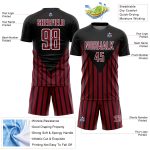 Personalized Soccer Jersey - Black Crimson-White Lines Sublimation Design Personalized Black Crimson-White Lines Sublimation