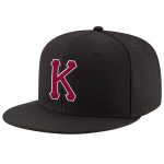 Personalized Adjustable Snapback Hat Black Crimson-White Stitched Design Personalized Black Crimson-White Stitched Adjustable