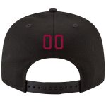 Personalized Adjustable Snapback Hat Black Crimson-White Stitched Design Personalized Black Crimson-White Stitched Adjustable