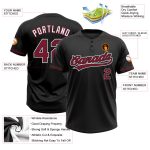 Personalized Black Crimson White Unisex Softball Jersey - Two-Button Design Personalized Black Crimson-White Two-Button Unisex